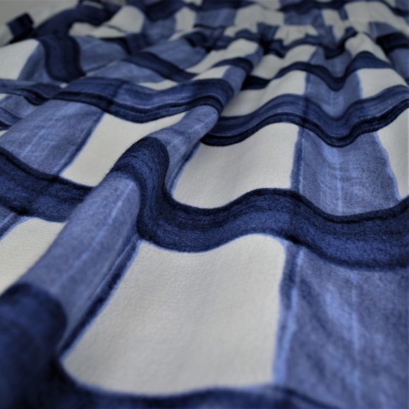 Maeve Anthropologie Chiffon Blue White Painterly P - Picture 11 of 13